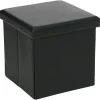 Pufe quadrado AKENO preto 37,5x38cm