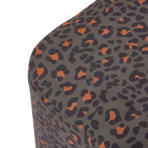 Pufe quadrado BOUDOIR padrão leopardo 38x38cm