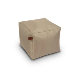 Pufe quadrado impermeável taupe 45x45cm