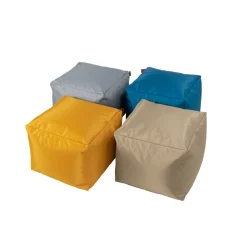 Pufe quadrado impermeável taupe 45x45cm