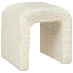 Pufe SEVI pelo bouclé branco