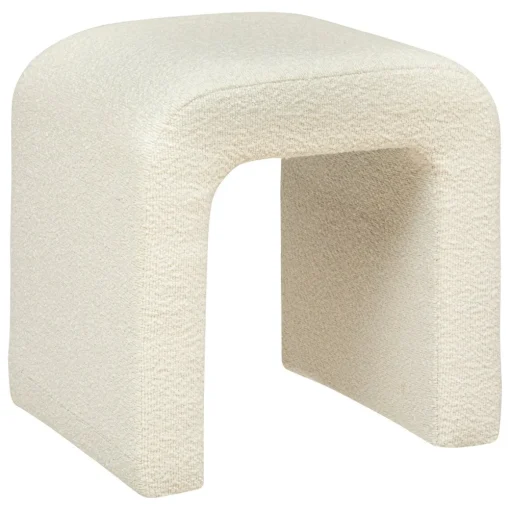 Pufe SEVI pelo bouclé branco