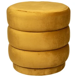 Pufe SINAN amarelo em veludo 40cm