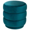 Pufe SINAN azul em veludo 40cm