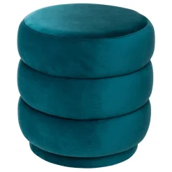 Pufe SINAN azul em veludo 40cm