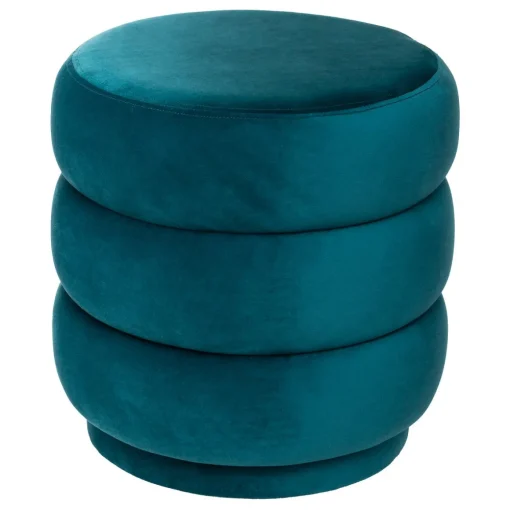 Pufe SINAN azul em veludo 40cm