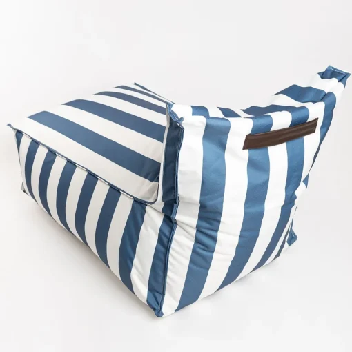 Pufe sofá impermeável riscas branco e azul