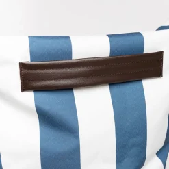Pufe sofá impermeável riscas branco e azul