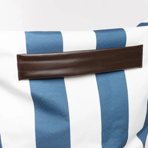 Pufe sofá impermeável riscas branco e azul