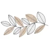 Quadro decorativo aurore forma de folhas em metal