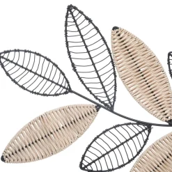 Quadro decorativo aurore forma de folhas em metal