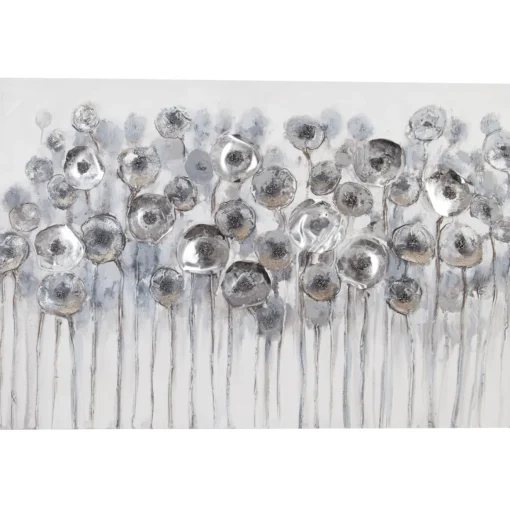 Quadro decorativo bouquet cinza