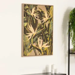 Quadro decorativo com imagem folhas