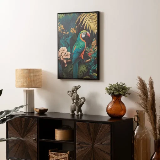 Quadro decorativo com papagaio CHARLENE 70x50cm