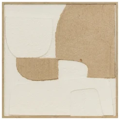 Quadro decorativo com relevo abstrato AMARI bege 70x70cm