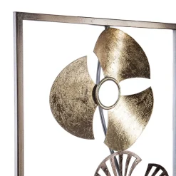 Quadro decorativo dourado flor em metal