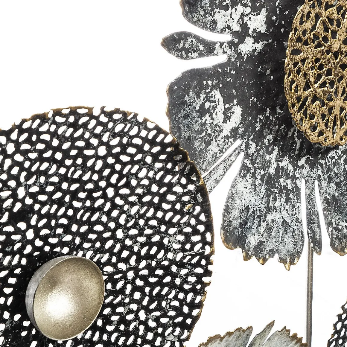 Quadro decorativo flor em metal 50cm