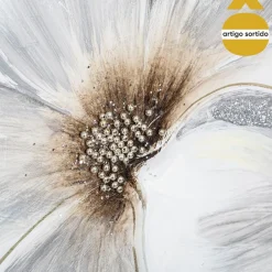 Quadro decorativo flores 48,5x48,5cm