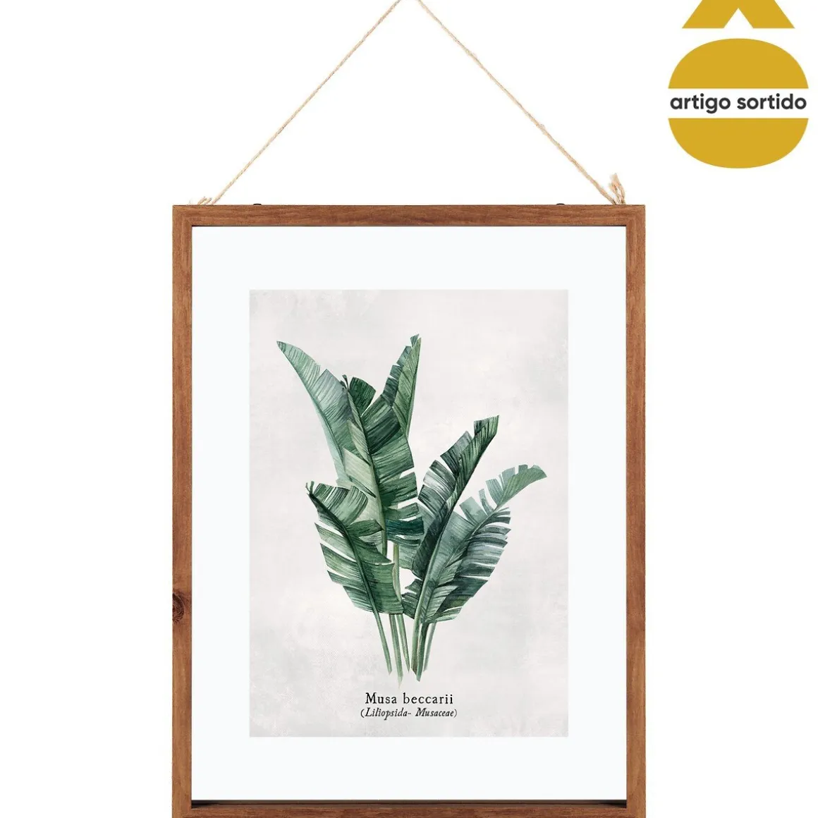 Quadro decorativo folhas 48x38cm