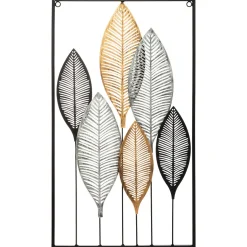 Quadro decorativo folhas 65x37cm