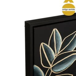 Quadro decorativo folhas selva 90x60cm