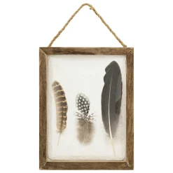 Quadro decorativo JONAS plumas em mdf 34,5cm