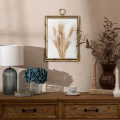 Quadro decorativo JONAS trigo em mdf e metal 47cm