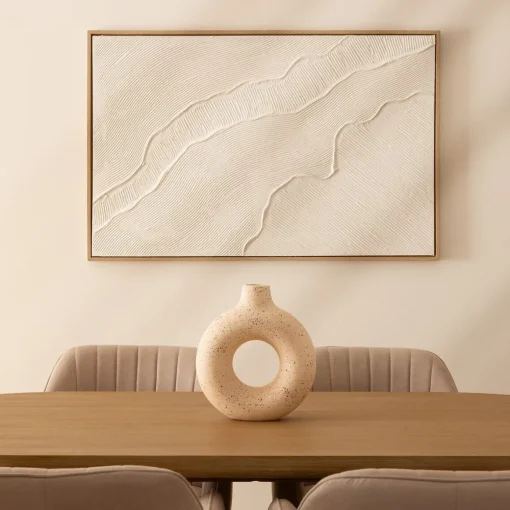 Quadro decorativo KOHANA com relevo branco