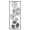 Quadro decorativo prata flor em metal