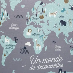 Quadro mapa mundo 50x70cm