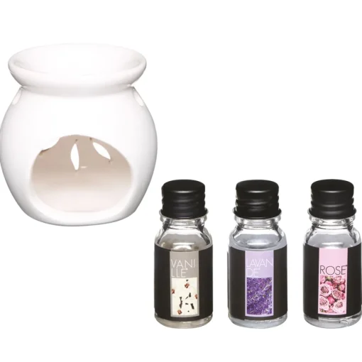 Queimador com 3 óleos aroma floral perfumado