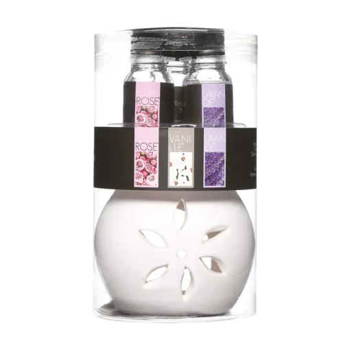 Queimador com 3 óleos aroma floral perfumado