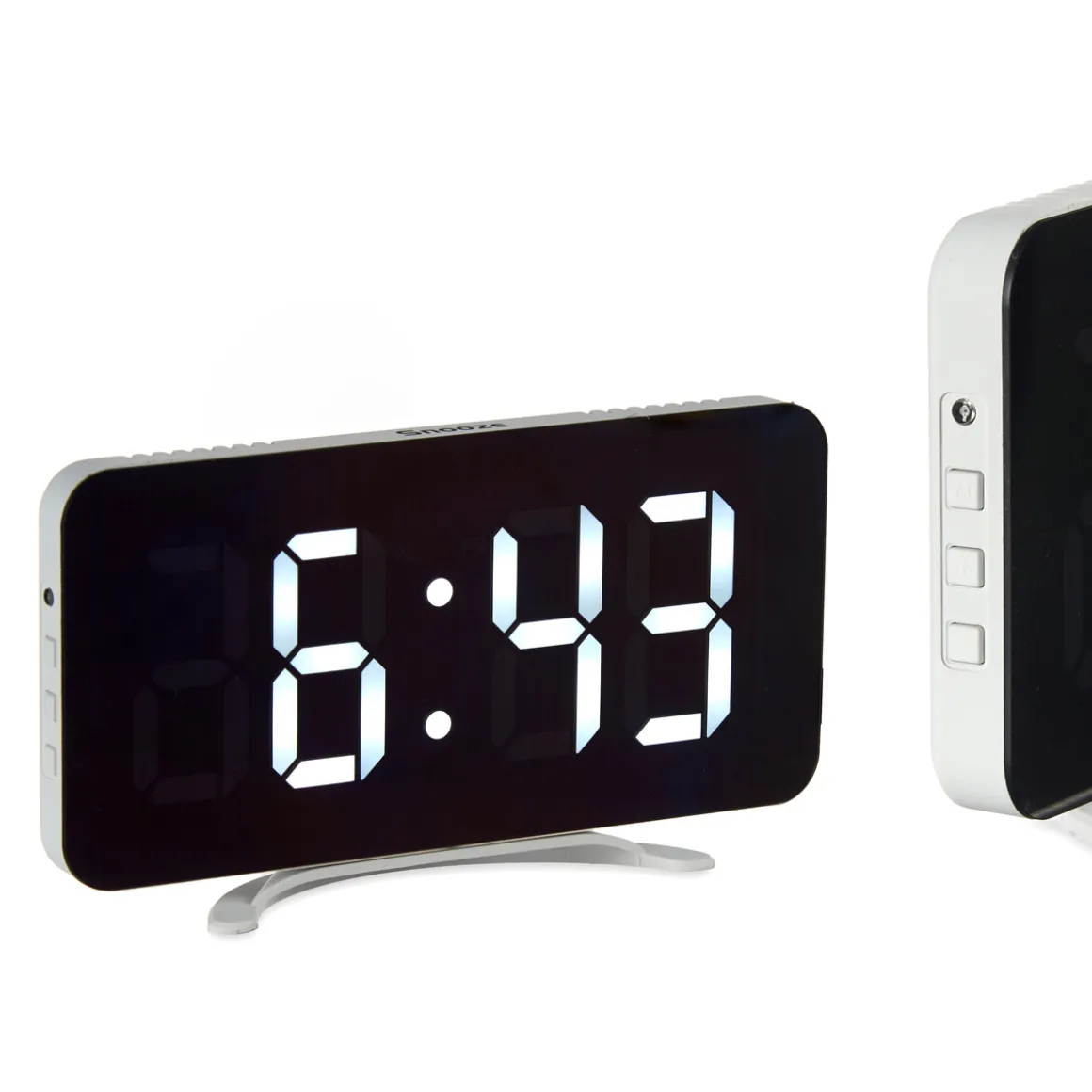 Relógio de mesa digital usb branco