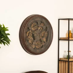 Relógio de parede alban meca castanho 76cm