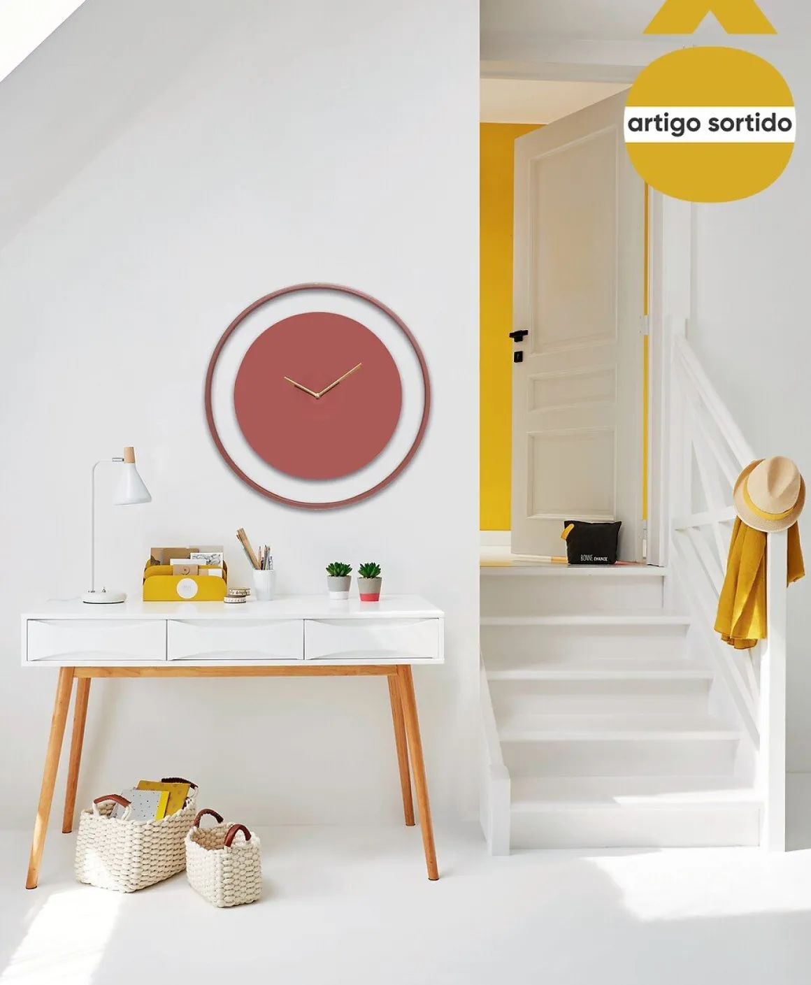 Relógio de parede em metal 58cm