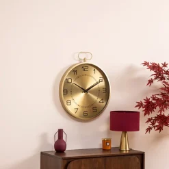 Relógio de parede IRINA dourado em metal 53cm