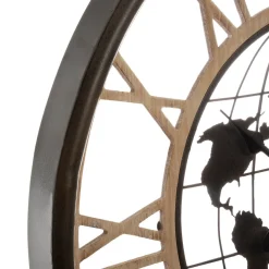 Relógio de parede metal mundo 67,5cm