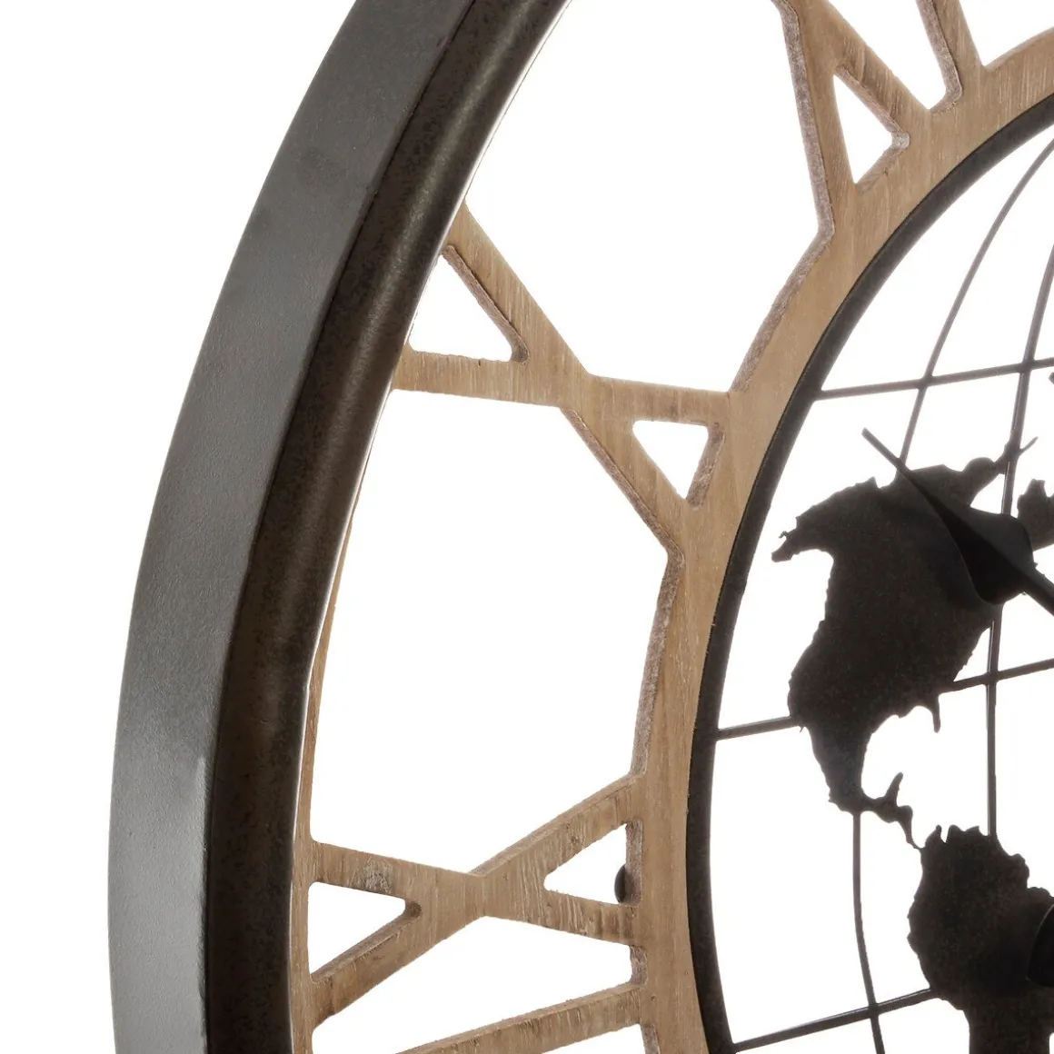 Relógio de parede metal mundo 67,5cm