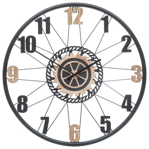 Relógio de parede MOHAN bege e preto em mdf e metal 65cm