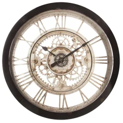 Relógio de parede preto mecanismo VINTAGE 61cm