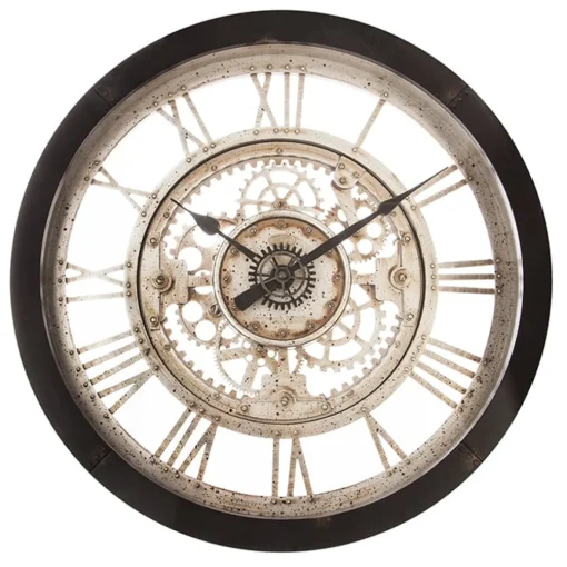 Relógio de parede preto mecanismo VINTAGE 61cm