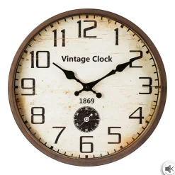 Relógio de parede VINTAGE castanho em metal