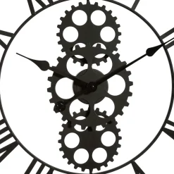Relógio decorativo de parede em metal e madeira 70cm