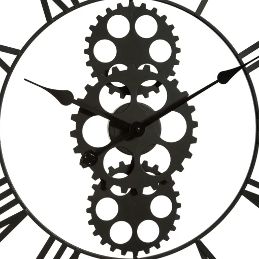Relógio decorativo de parede em metal e madeira 70cm