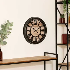 Relógio decorativo de parede castanho 50cm