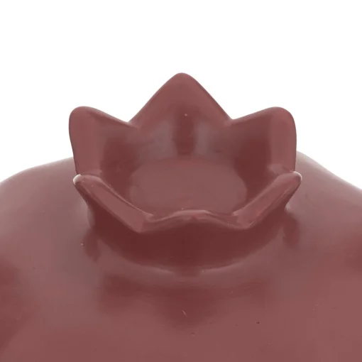 Romã decorativa rosa escuro em cerâmica 13cm