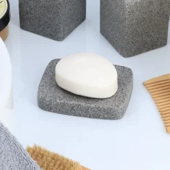 Saboneteira wc cinza efeito pedra