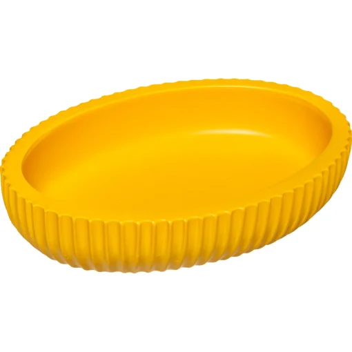 Saboneteira wc NATUREO amarela com base em bambu