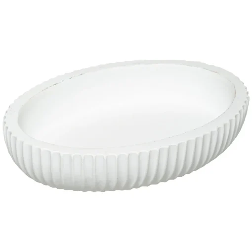 Saboneteira wc NATUREO branco com base em bambu