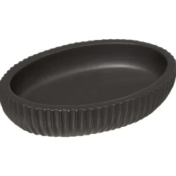 Saboneteira wc NATUREO preta com base em bambu